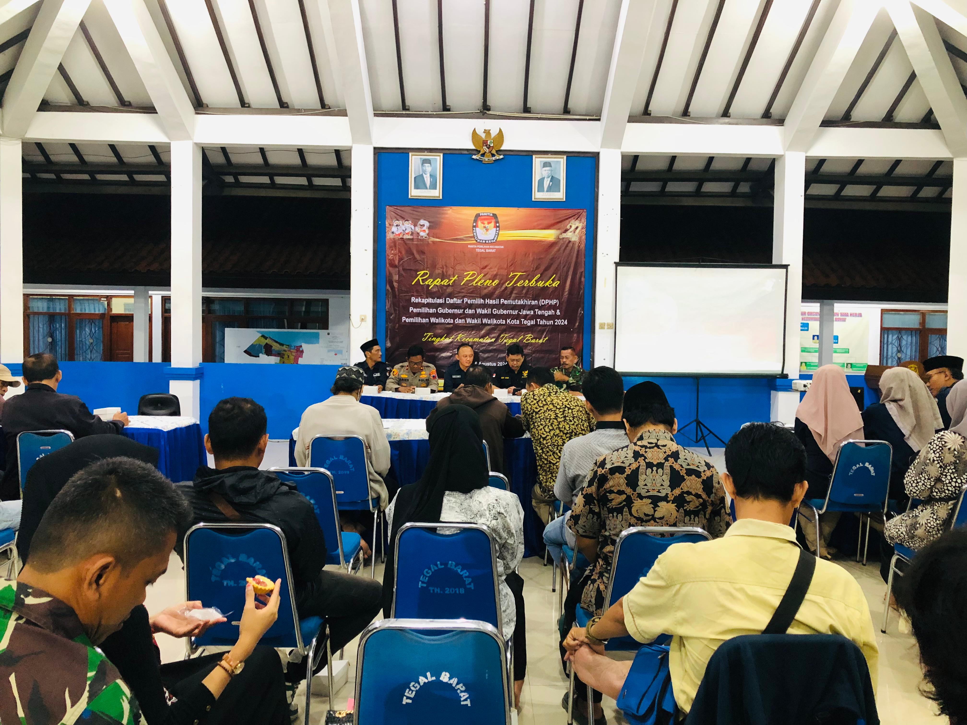 Pleno Rekapitulasi DPHP di Kecamatan Tegal Barat (6/8/24)