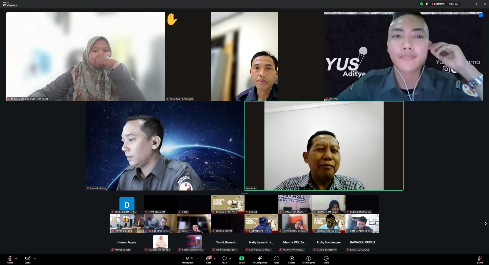 Zoom daring dengan Provinsi Jawa Tengah