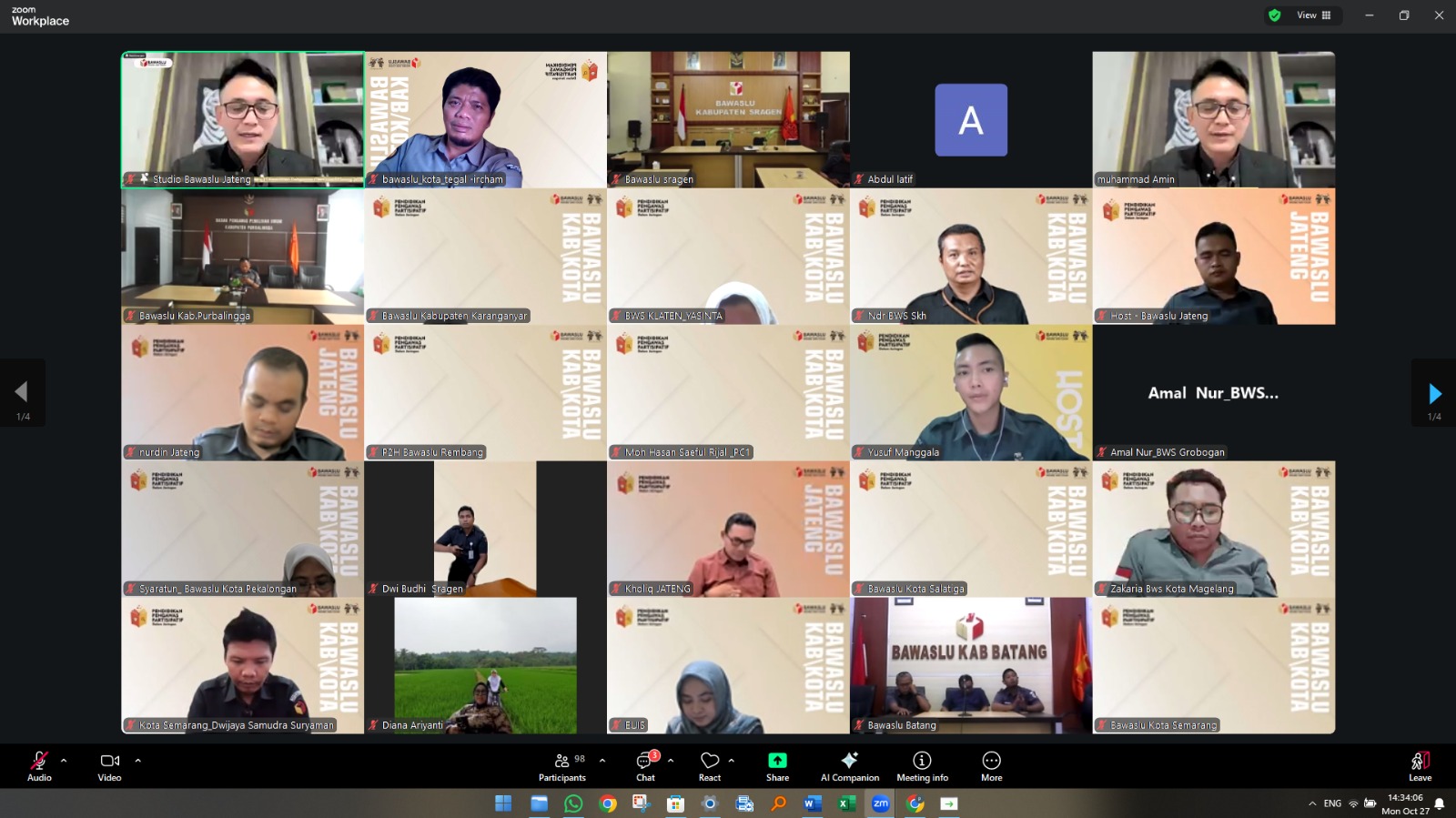 Zoom terkait pengenalan dan arahan untuk program P2P