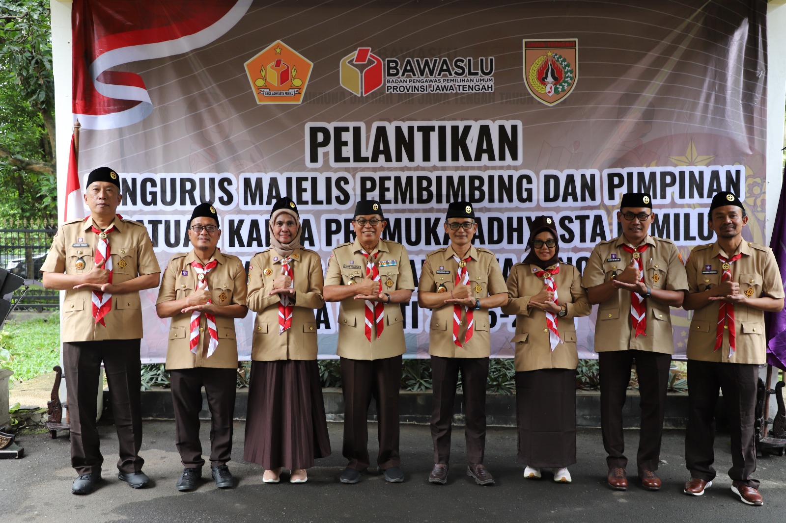 Pelantikan pengurus Saka Adhyasta Pemilu Jawa Tengah