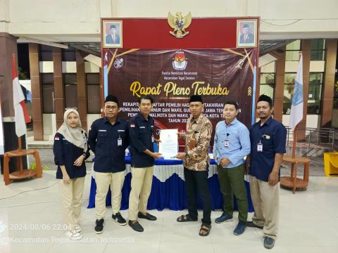 Hadiri Pleno terbuka DPHP Kecamatan, Panwascam berikan masukan Ke PPK Tegal Selatan (6/8/2024)