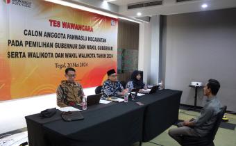 Bawaslu Kota Tegal Gelar Seleksi Wawancara Calon Anggota Panwaslu Kecamatan untuk Pilkada 2024 (20 Mei 2024)