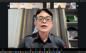 Muhammad Amin melakukan sambutan pada Literasi Pojok Pengawasan Vol.8